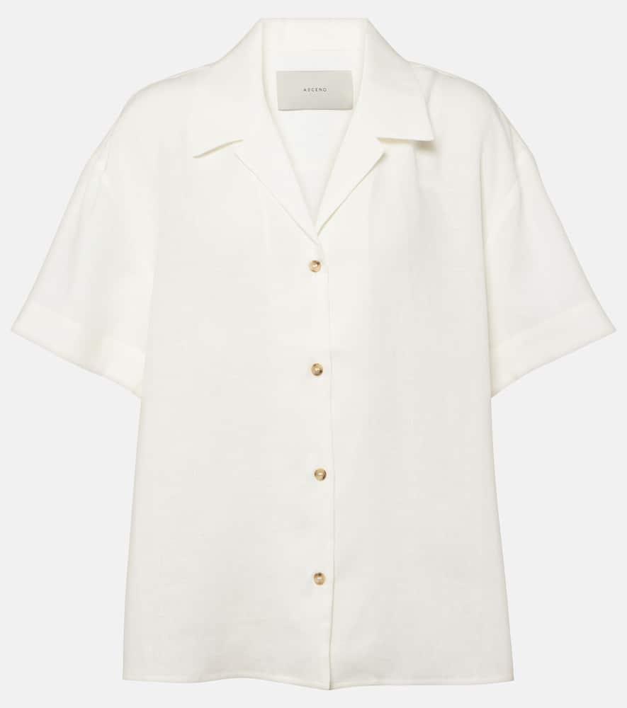 asceno prague linen bowling shirt