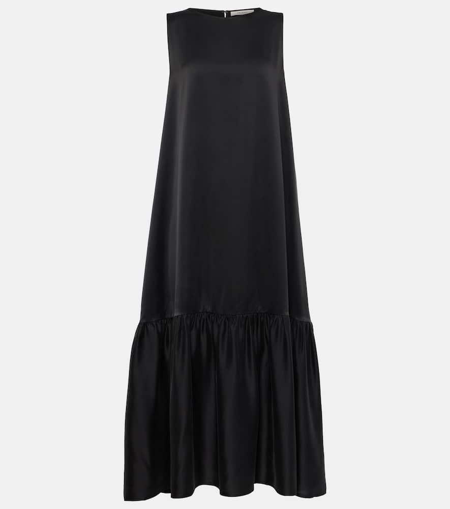 asceno rhea silk charmeuse midi dress