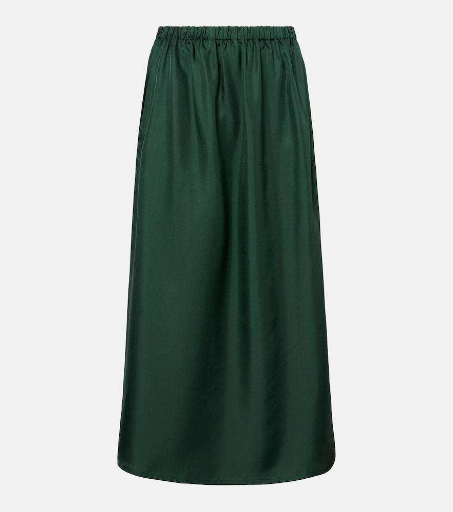 asceno roma silk twill maxi skirt