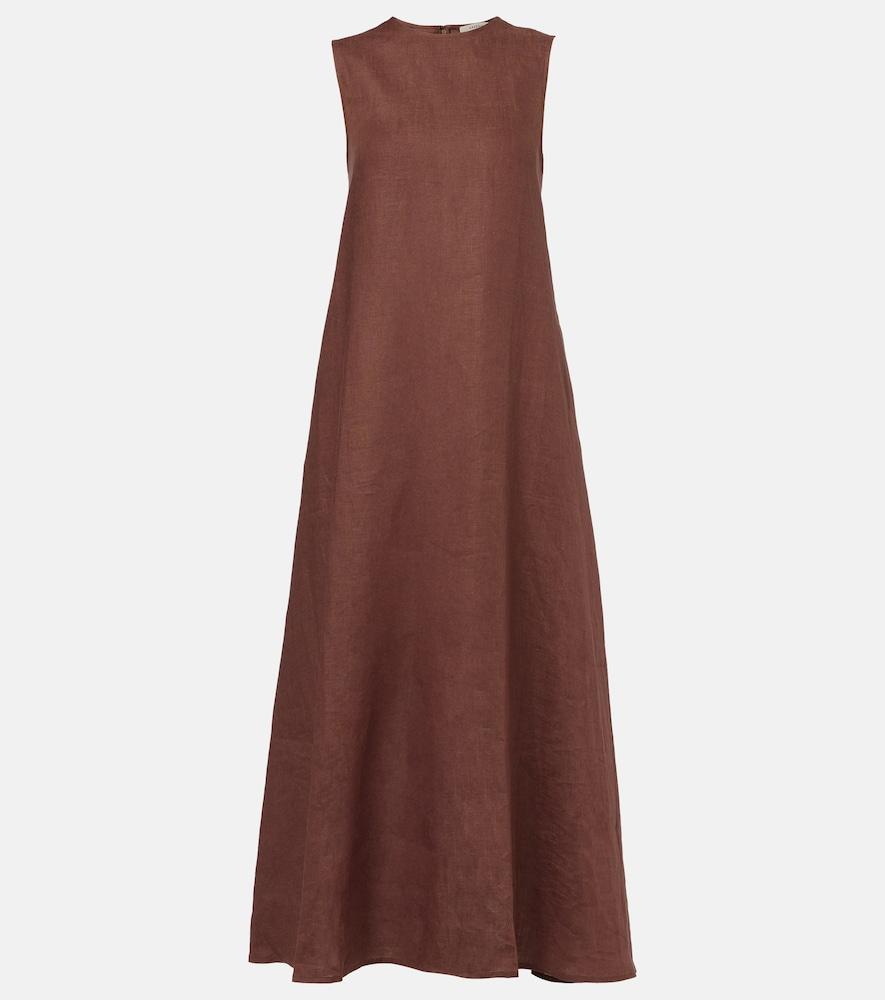 asceno tallin linen maxi dress