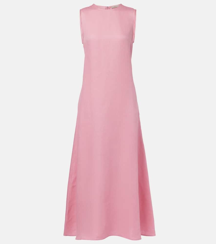 asceno tallin linen midi dress