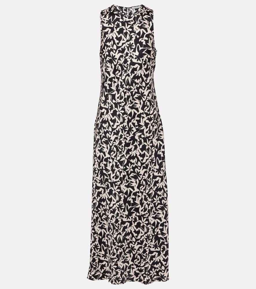 asceno valencia printed silk twill maxi dress