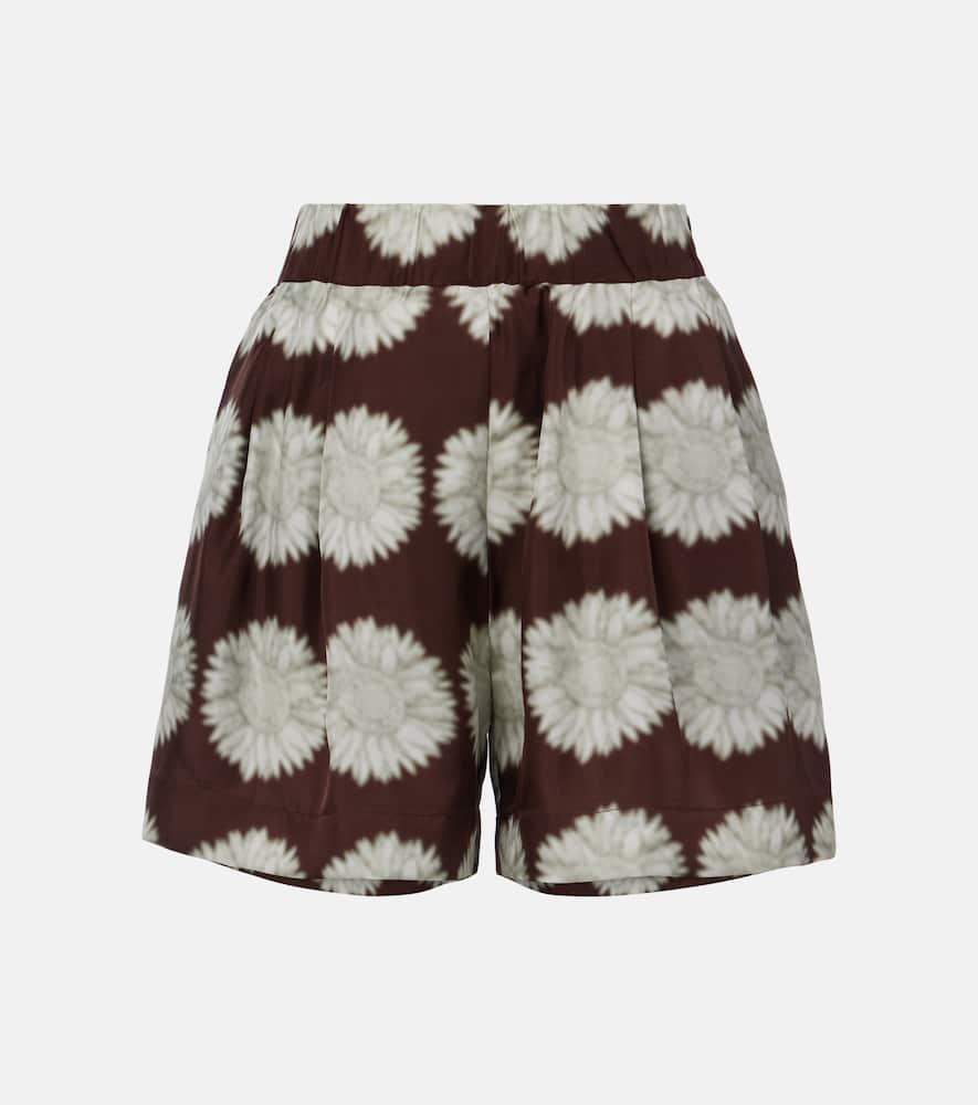asceno zurich printed silk twill shorts