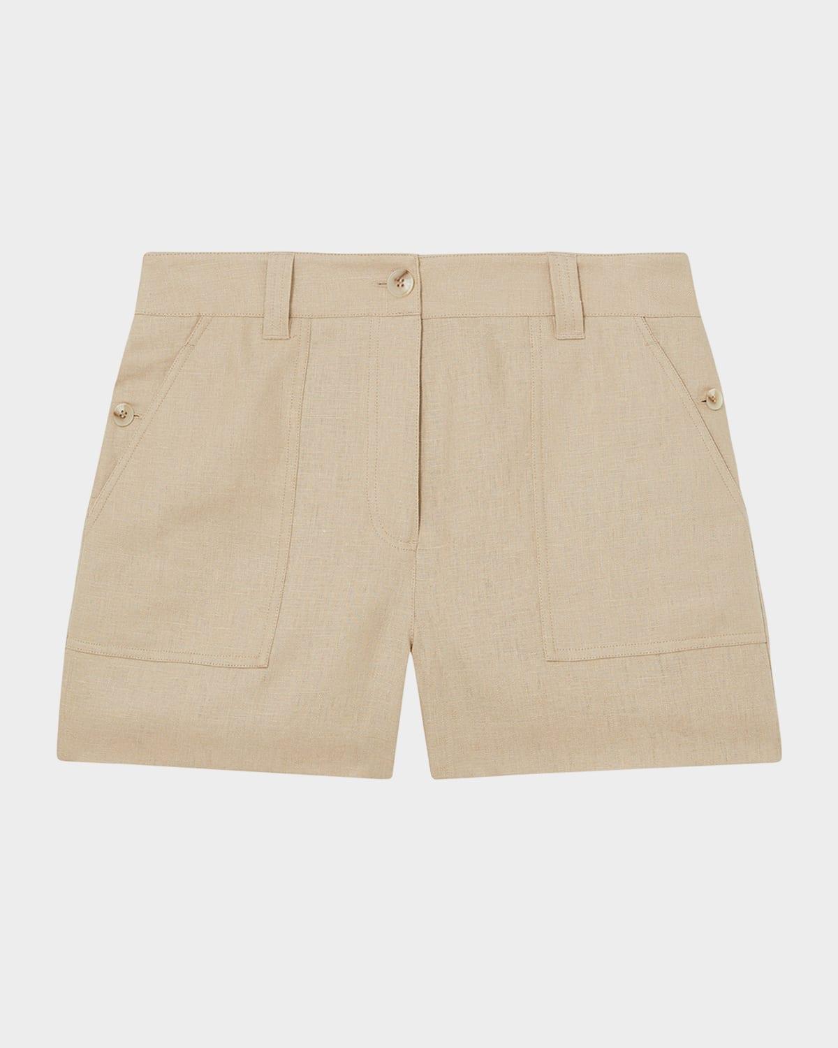 ashby wide-leg lightweight linen shorts