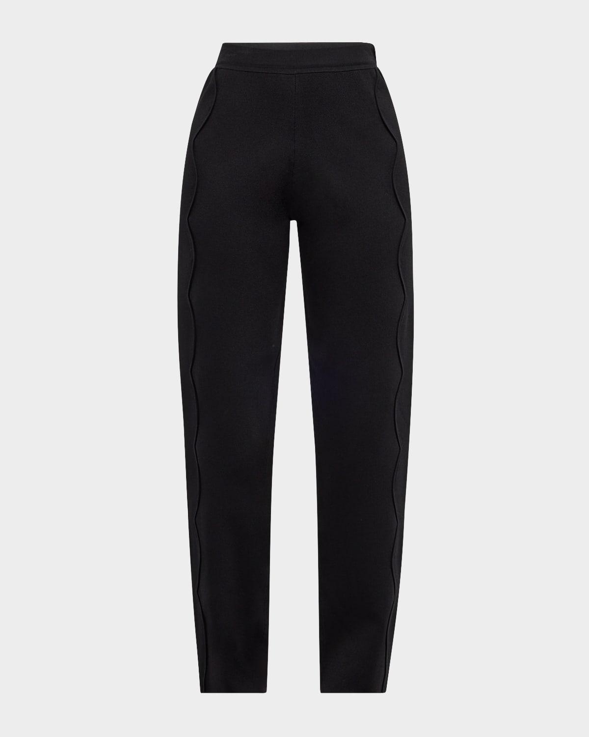 asher scalloped straight-leg pants