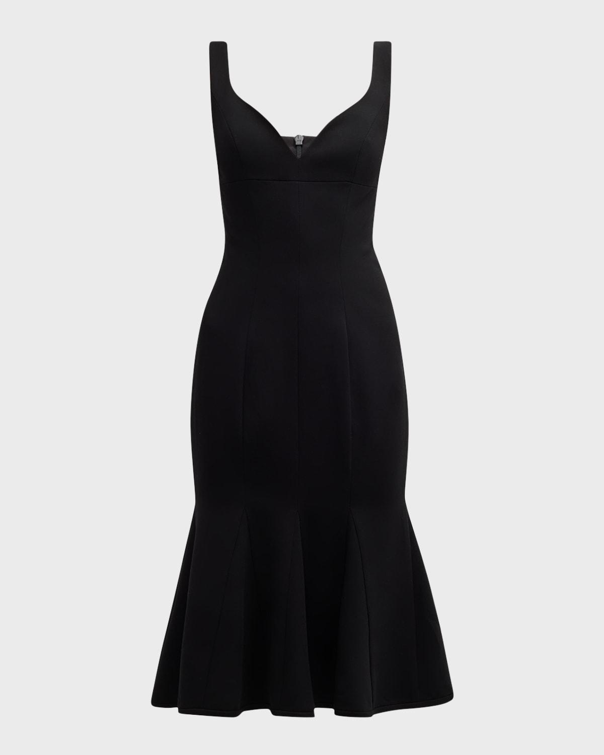 ashlyn sweetheart godet midi dress