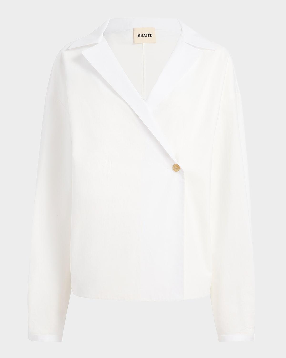 ashton double-breasted cotton top