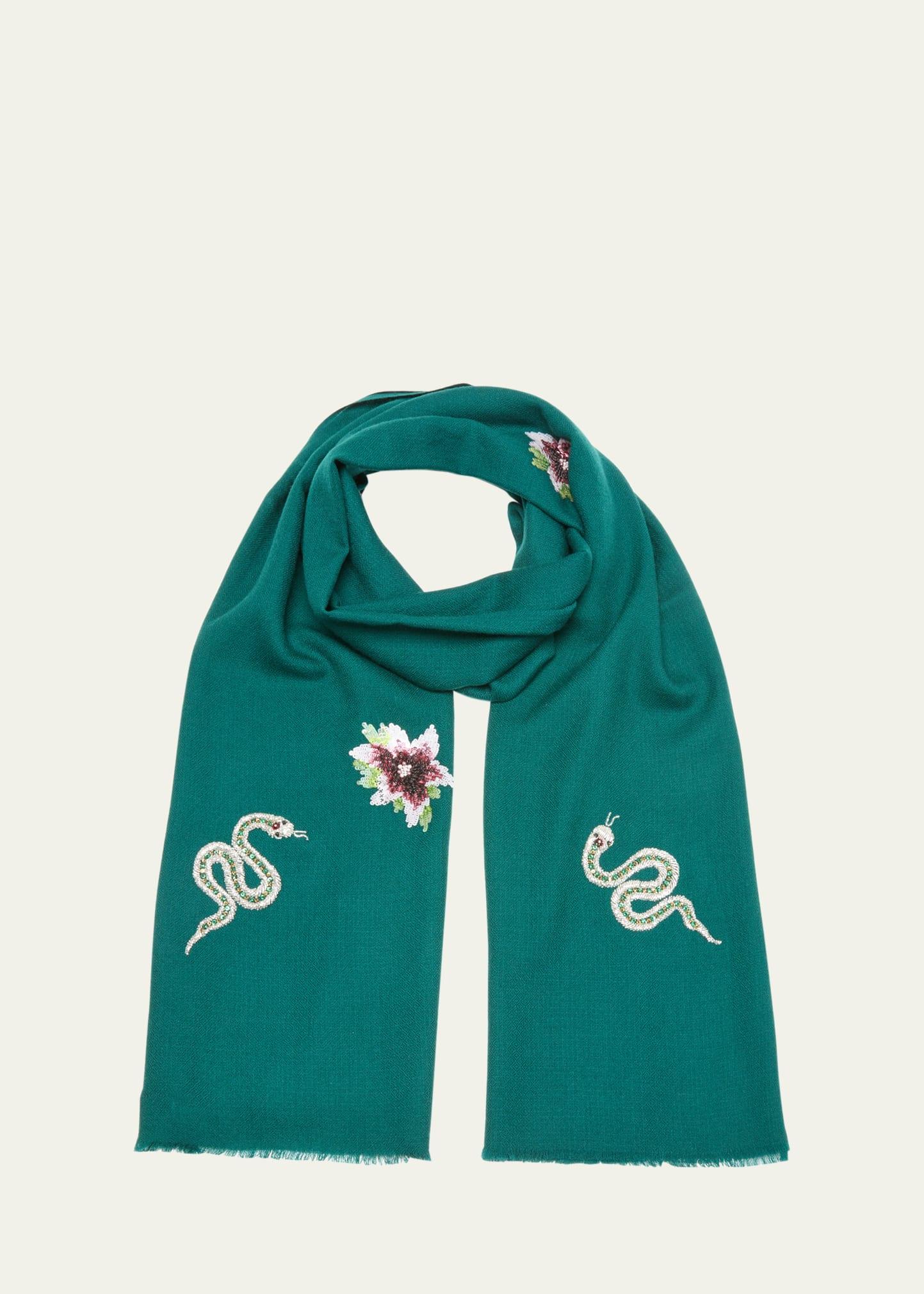 asmodeus beaded merino wool scarf