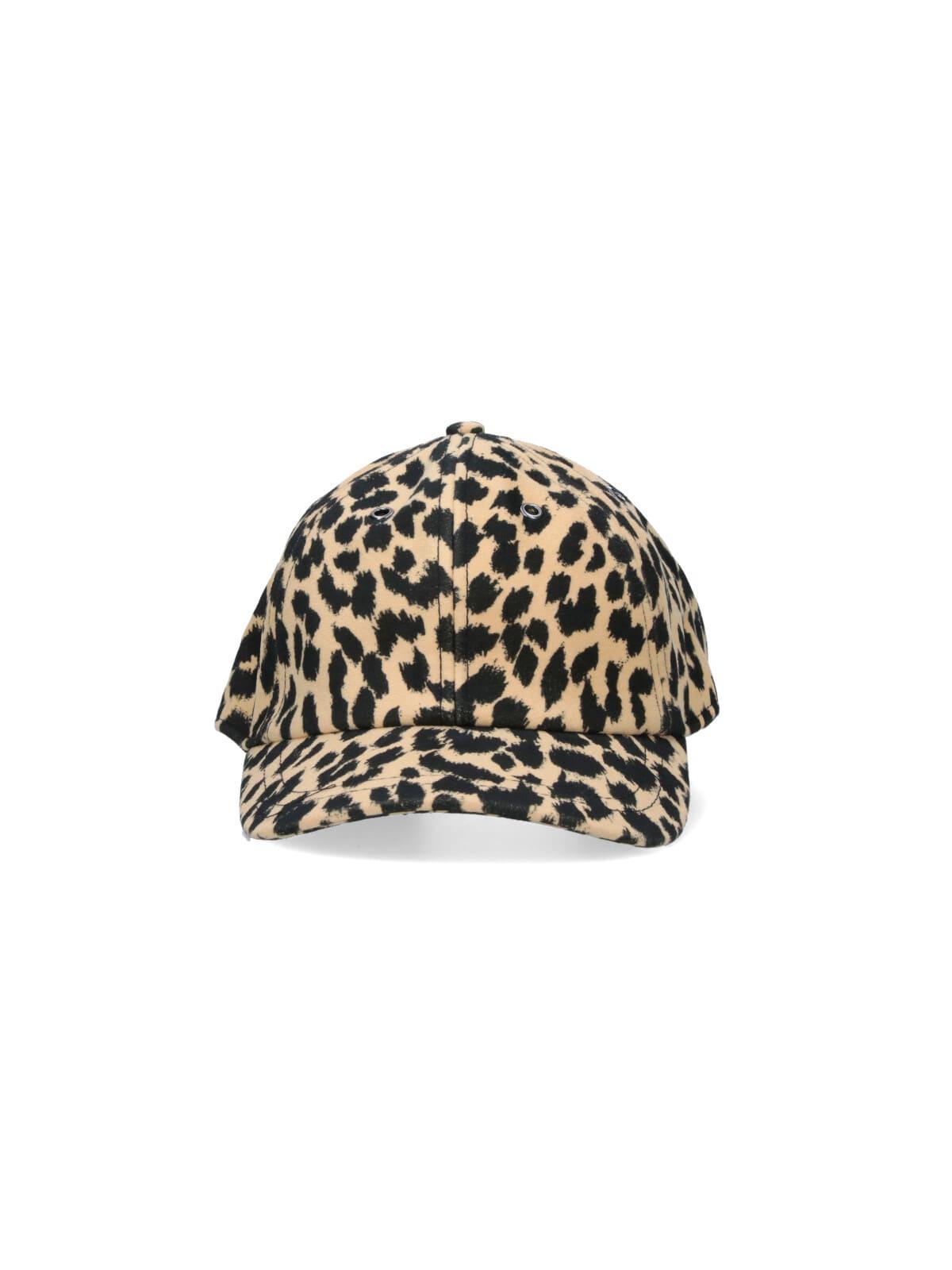 aspesi animal print baseball cap