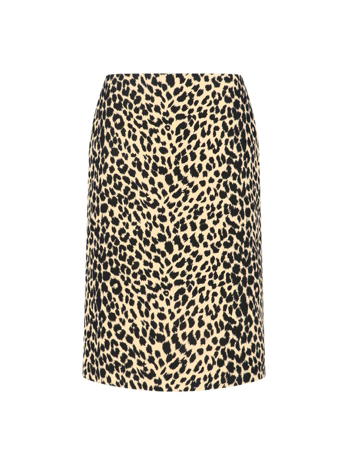 aspesi animal print midi skirt