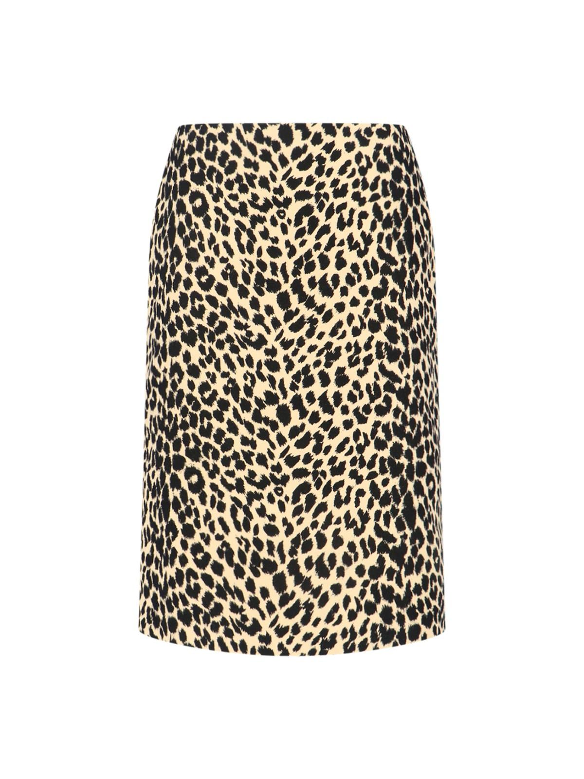 aspesi animal print midi skirt