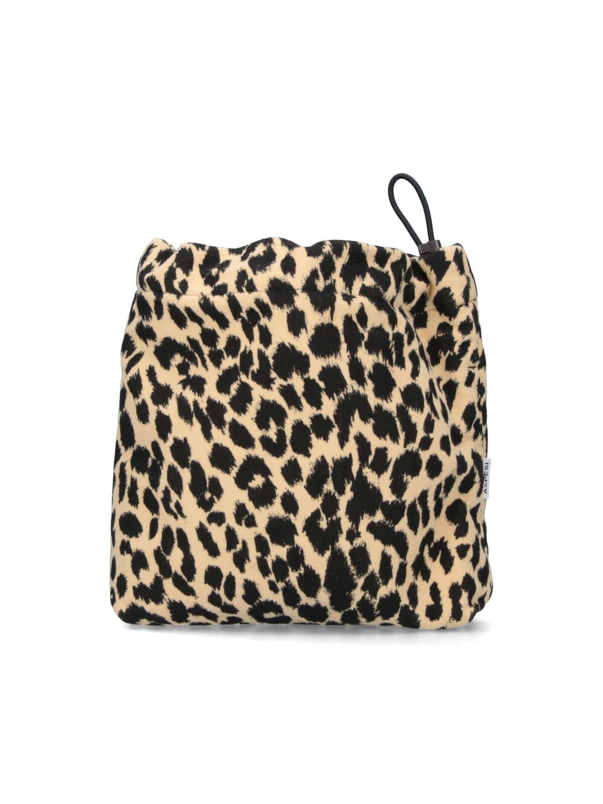 aspesi animal print shoulder bag