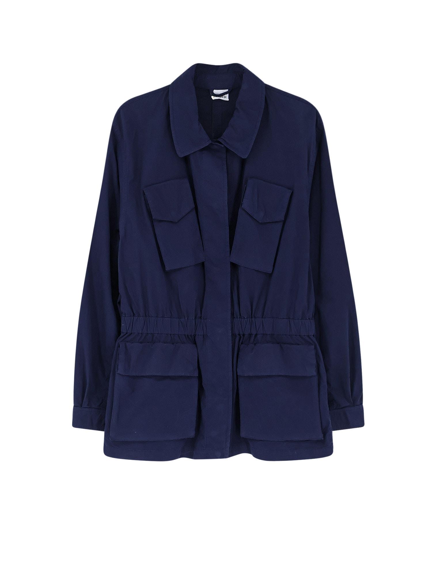 aspesi cotton jacket with lived effect