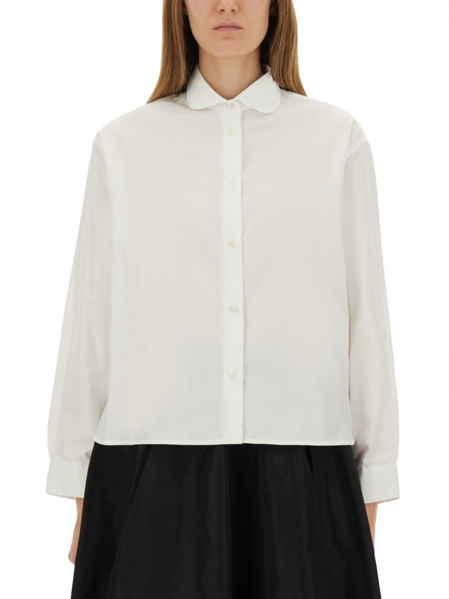 aspesi cotton poplin boxy shirt