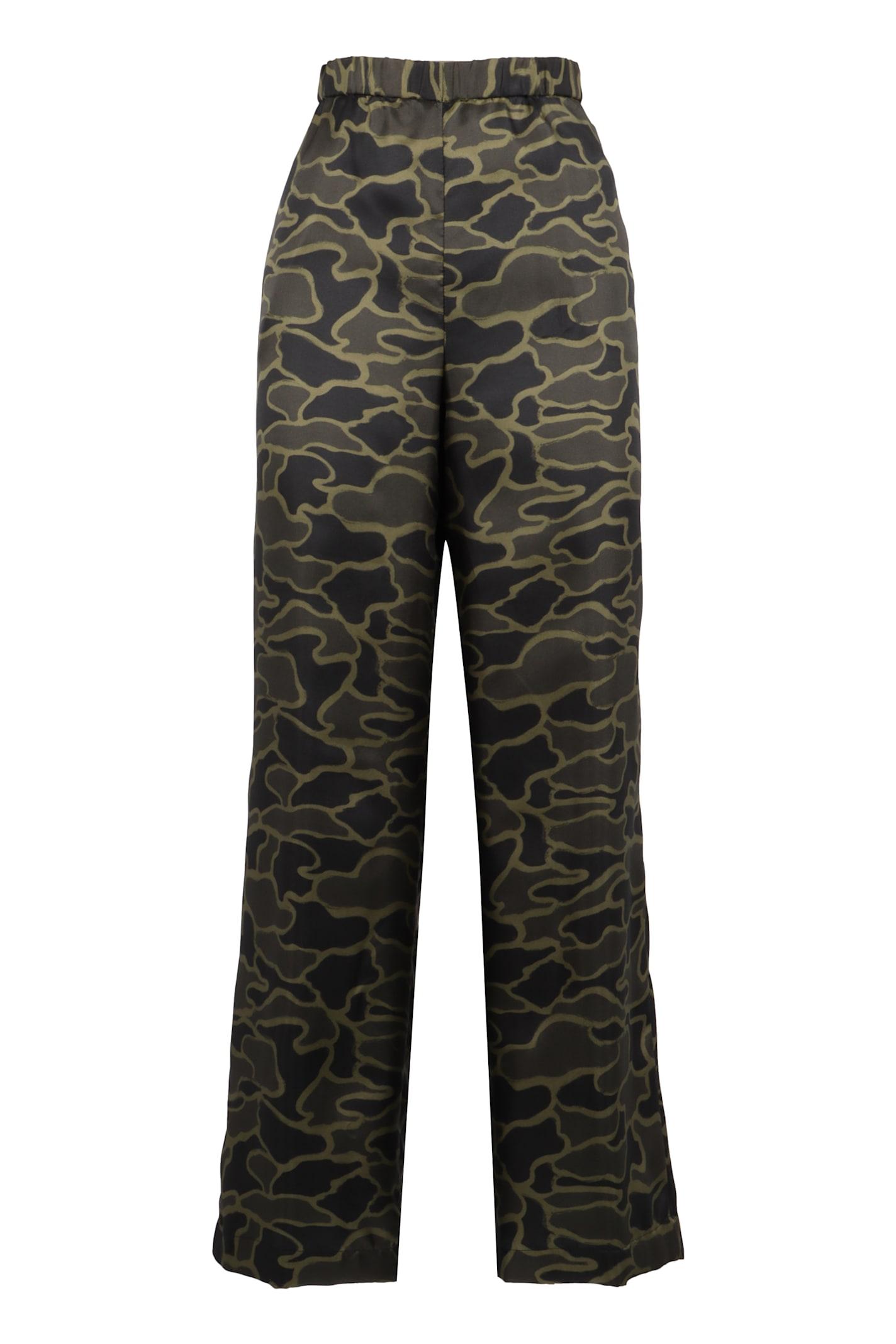 aspesi printed silk pants