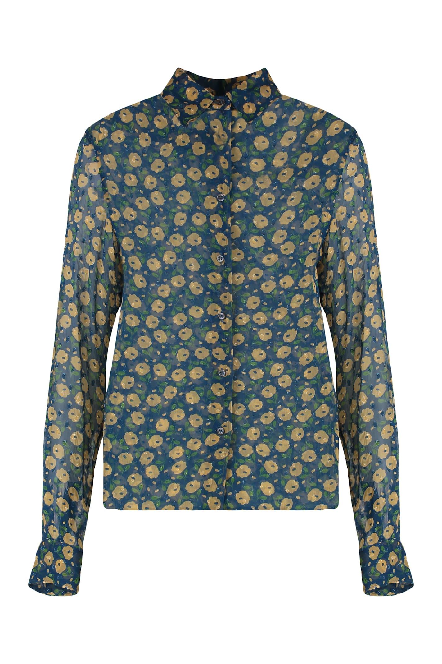 aspesi printed viscose shirt