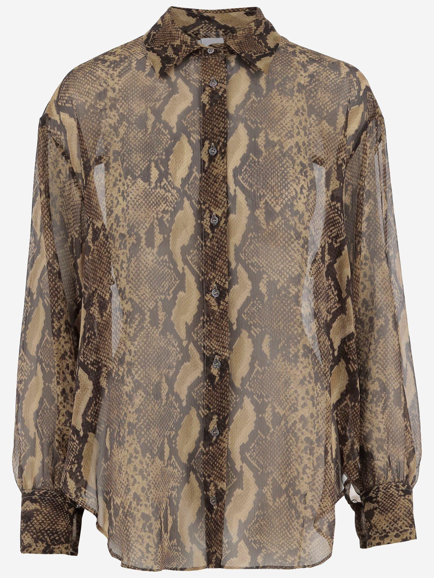 aspesi silk shirt with animal print