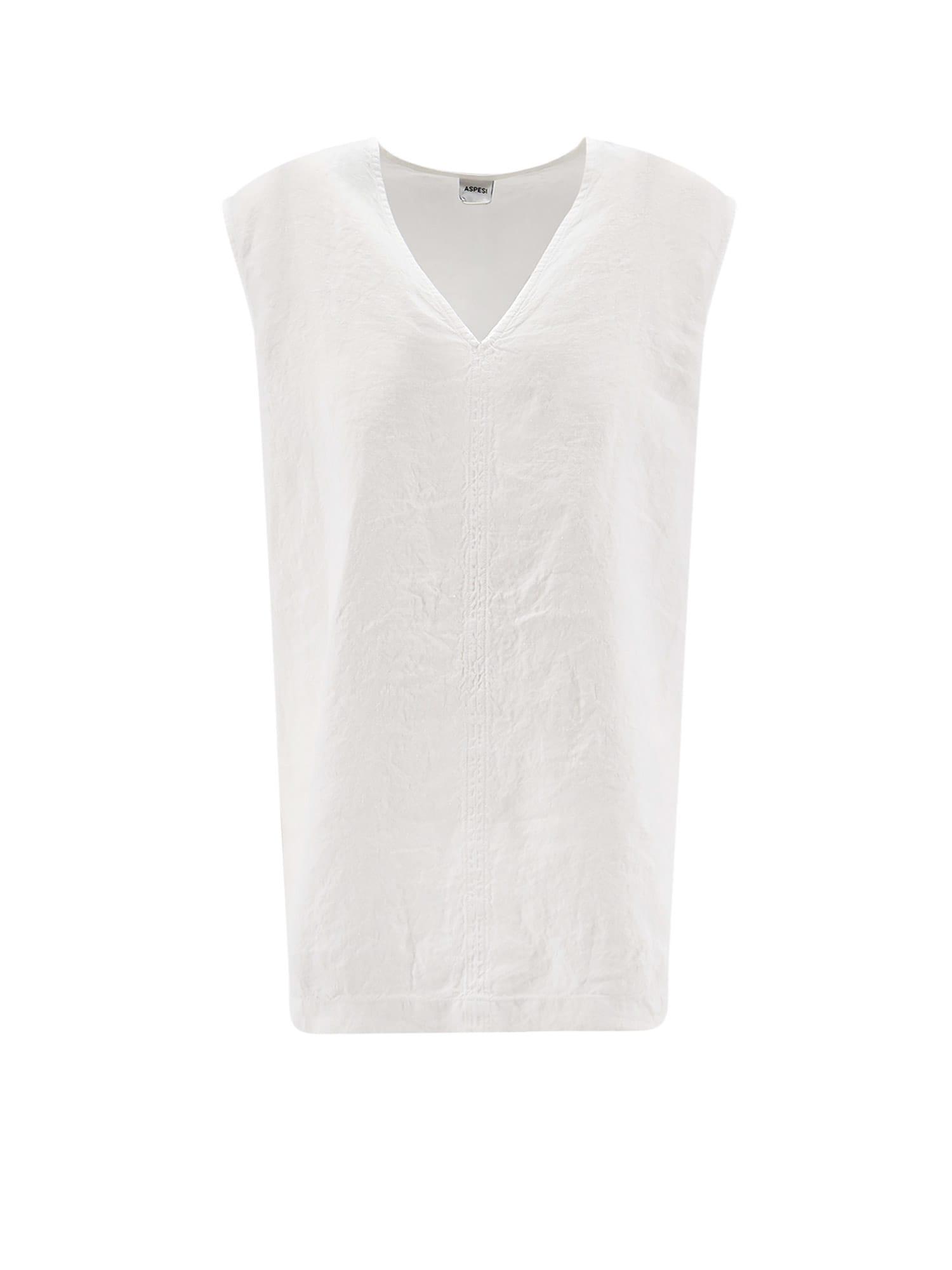 aspesi vissuto oversize linen top