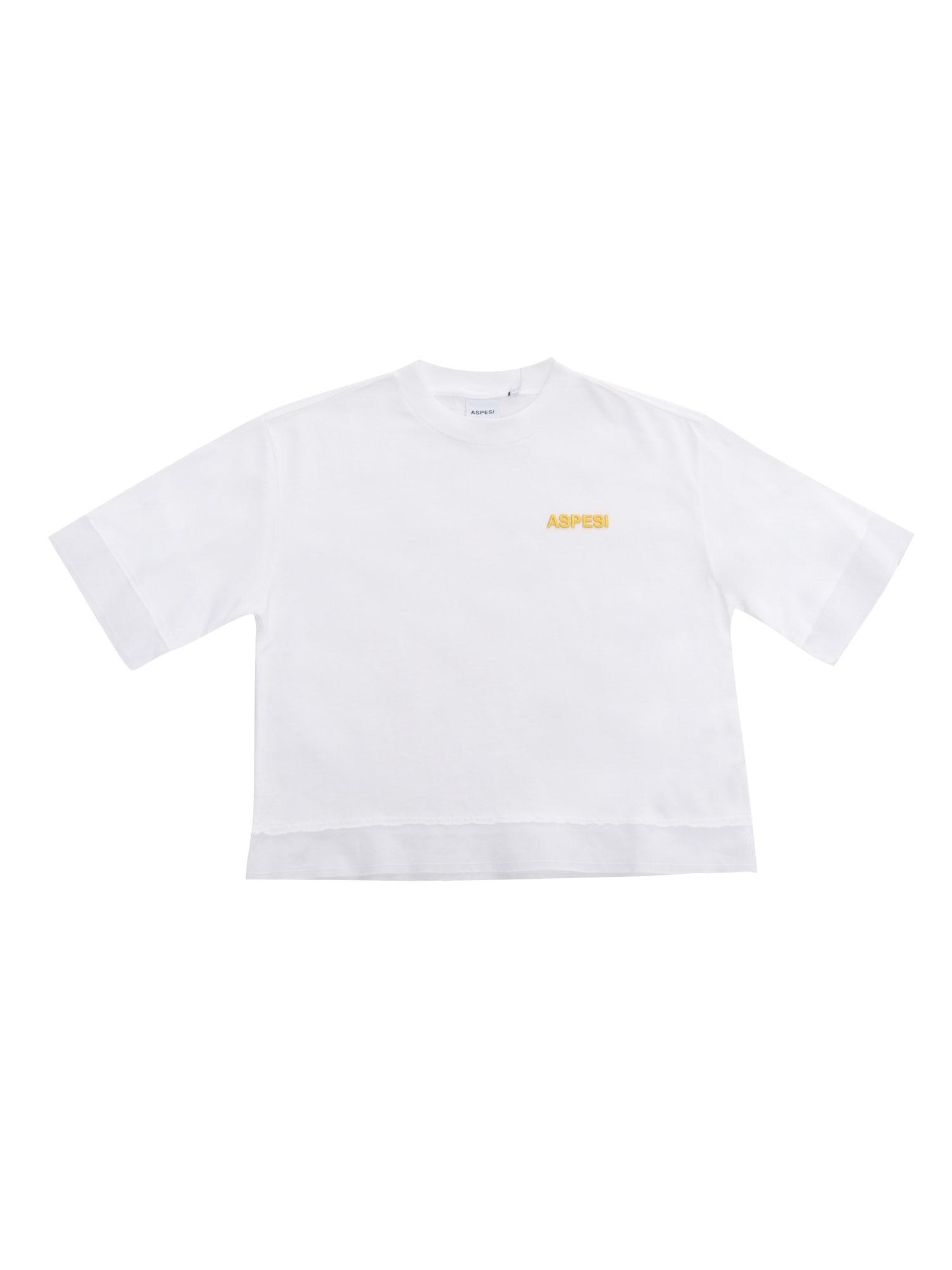 aspesi white t-shirt with logo