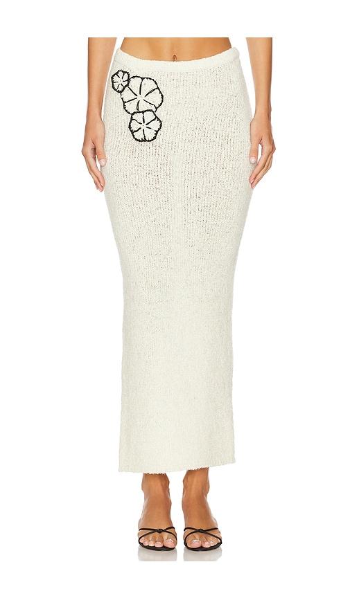 asta resort camilla skirt in merino alpaca in ivory.