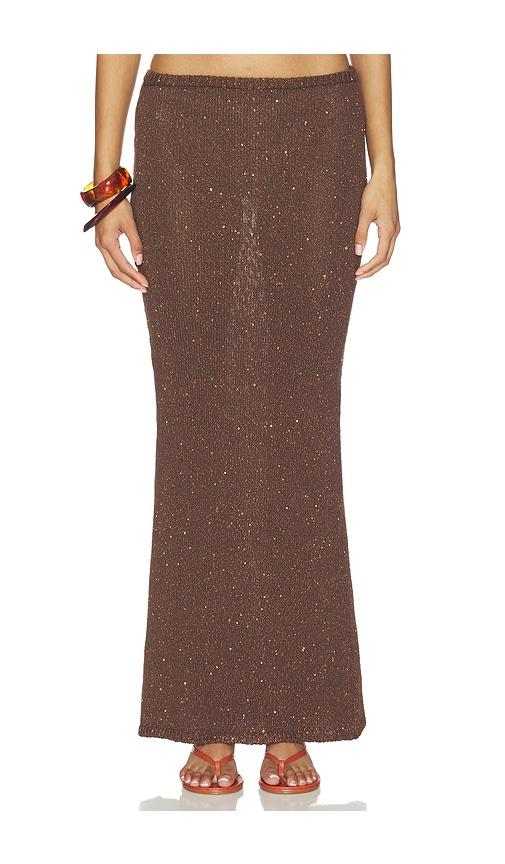 asta resort carolina skirt in brown,metallic gold.