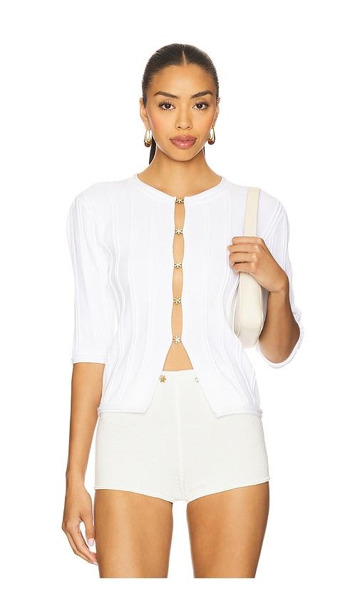 asta resort delilah cardigan in ivory.