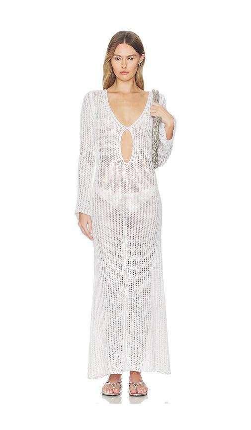 asta resort fernanda crochet dress in white.