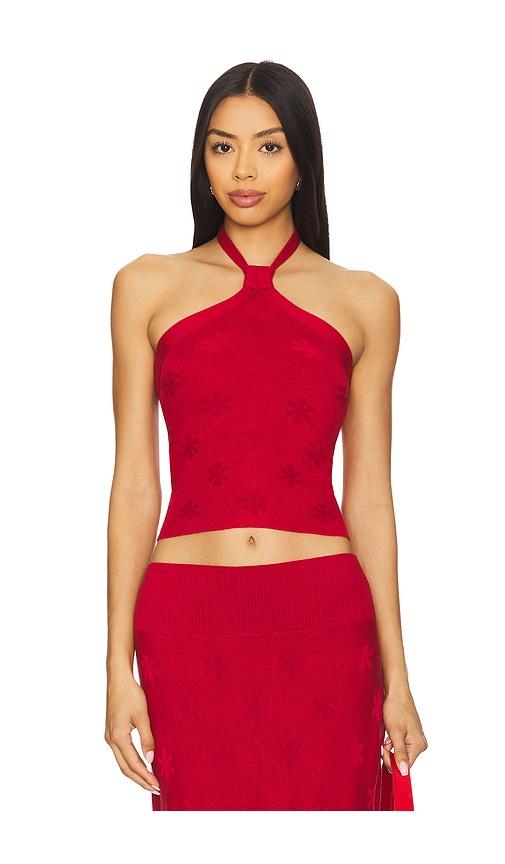 asta resort lorena halter top in red.