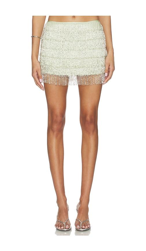 asta resort marcia beaded mini skirt in mint.