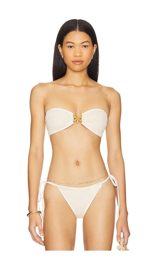 asta resort mia bikini top in ivory.