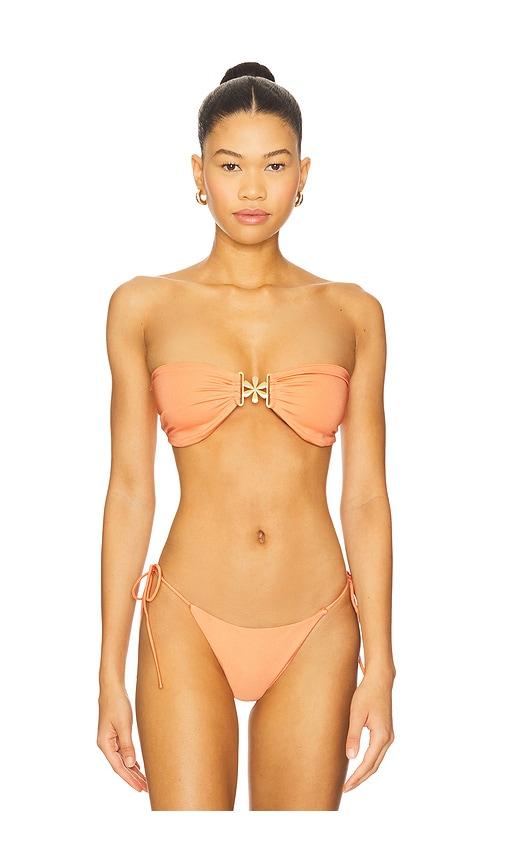 asta resort mia bikini top in orange.