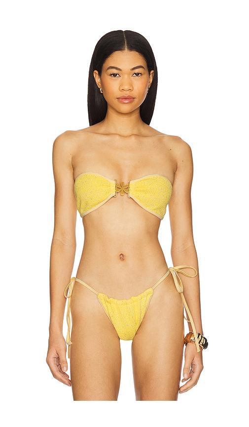 asta resort mia bikini top in yellow.