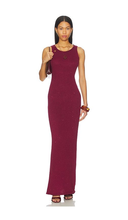 asta resort natalia dress in burgundy.