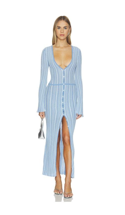 asta resort nikita dress in sea mist & sailor blue stripe in blue.