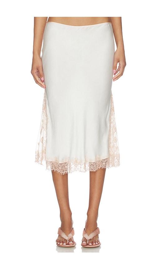 asta resort nikolina midi skirt in white.