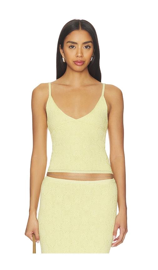 asta resort pointelle carolina camisole in lemon.