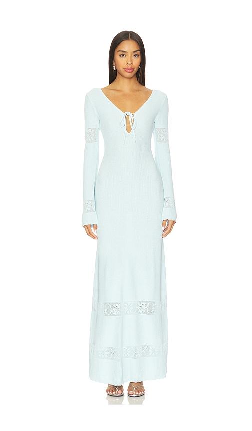 asta resort rita crochet dress in baby blue.