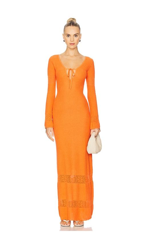 asta resort rita crochet dress in orange.