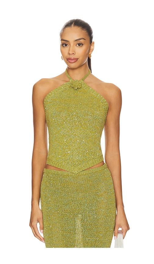 asta resort teresa scarf top in olive.