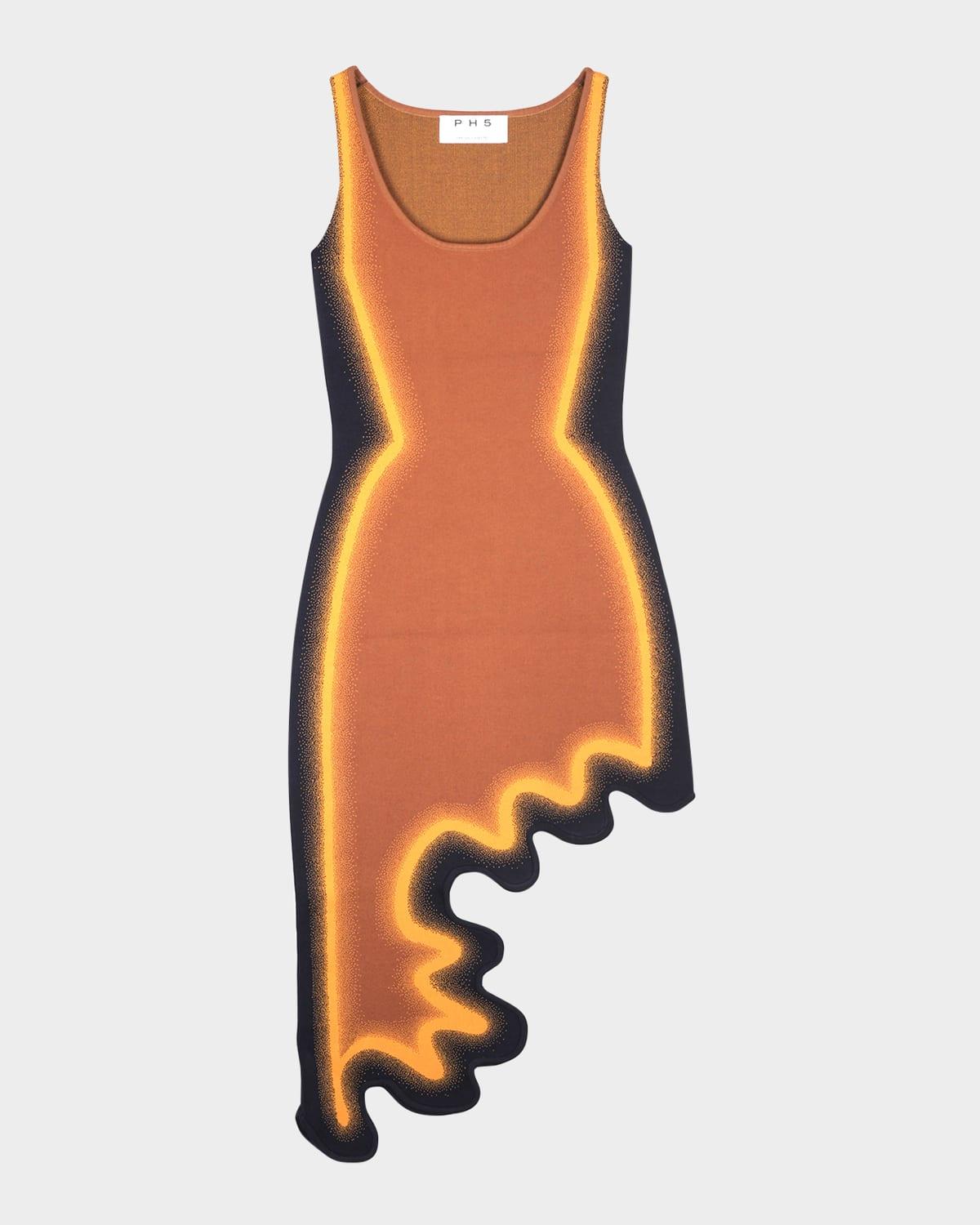 aster reversible asymmetric wavy dress