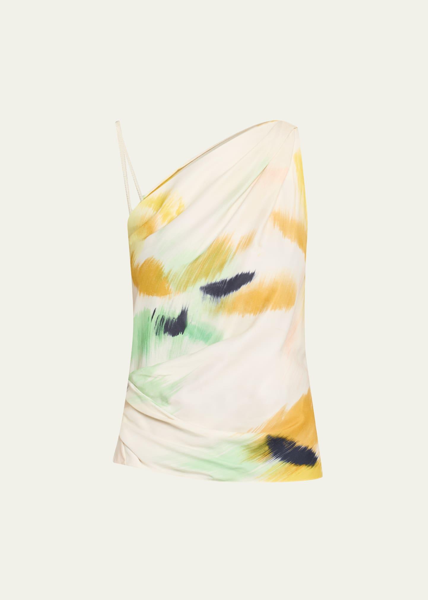 aster sleeveless ruched one-shoulder top