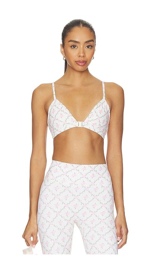 astoria clasp sports bra in cream.