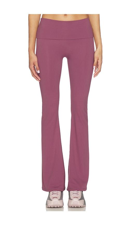 astoria foldover flare legging in mauve.
