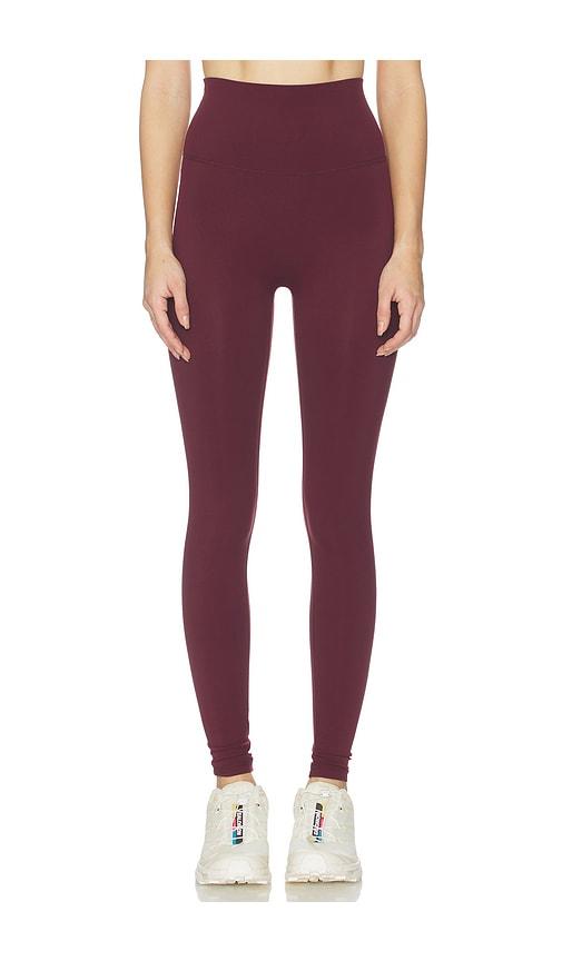astoria full length legging in burgundy.