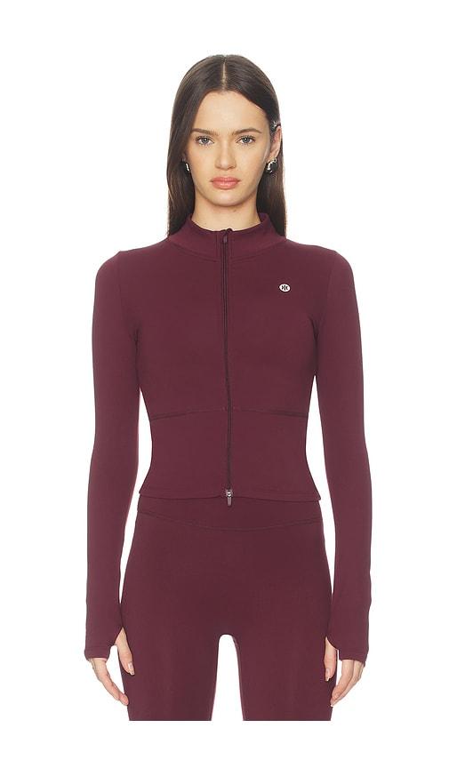 astoria full zip jacket in burgundy.