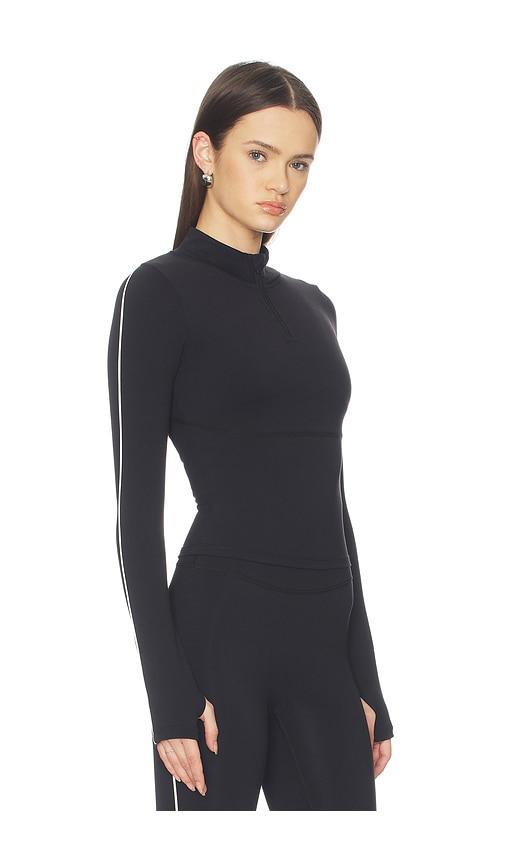 astoria half zip jacket in black.