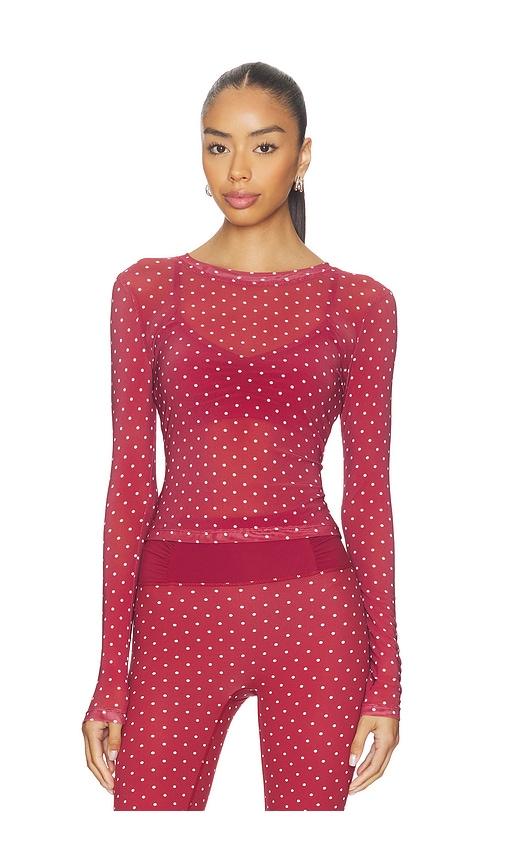 astoria mesh top in wine.