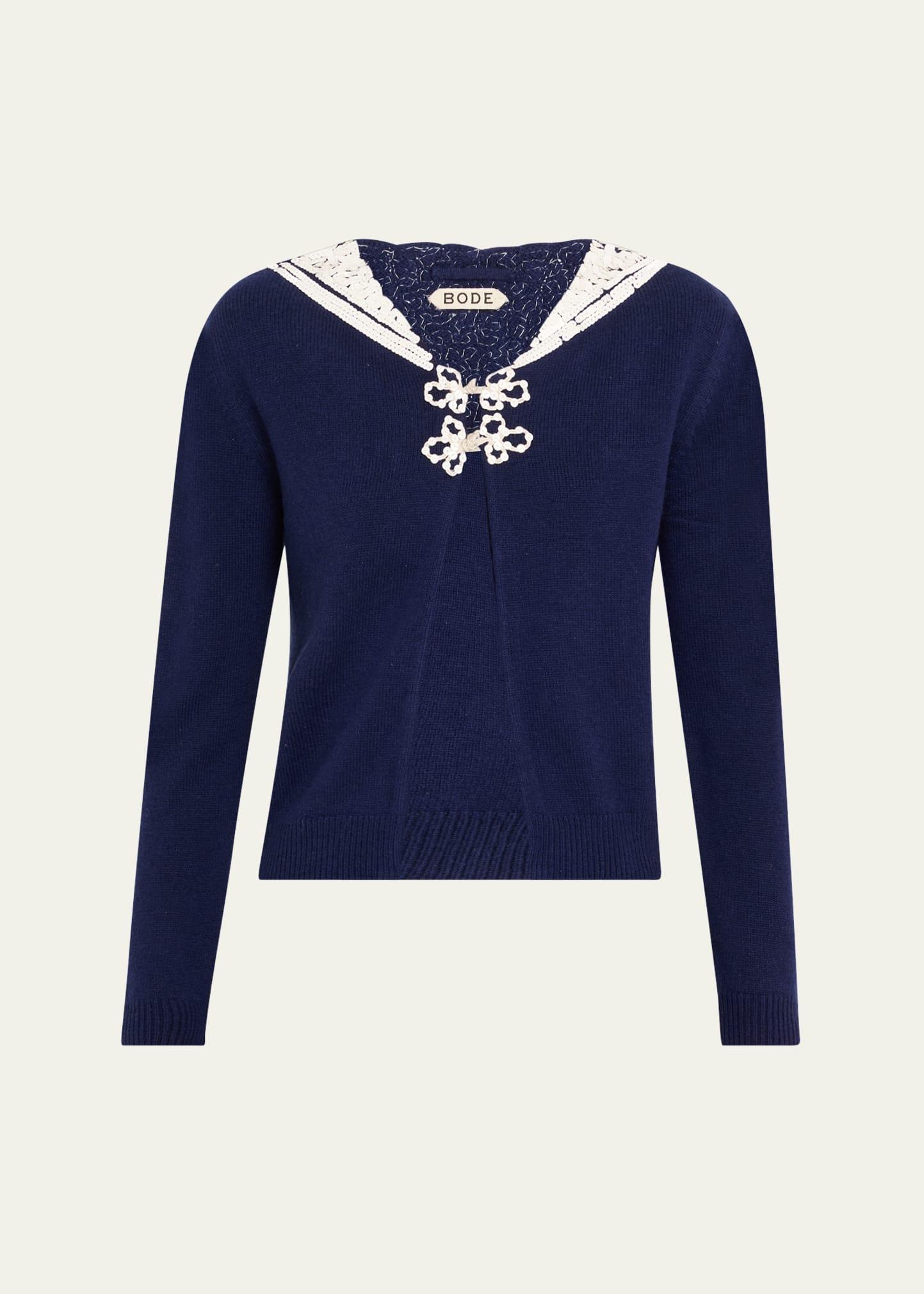 astoria sequined sailor collar cardigan