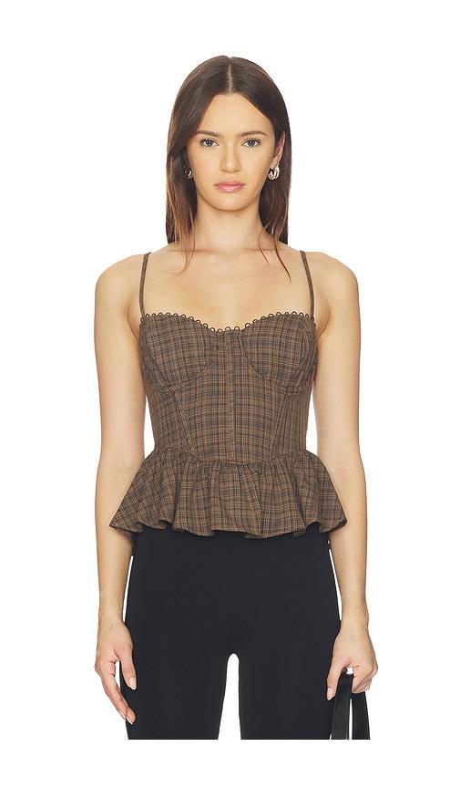 astr the label baylin top in brown.