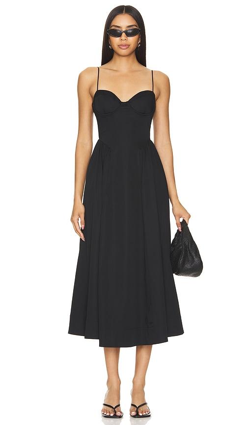 astr the label bellamy dress in black.